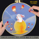 Su embroidery diy embroidery material package hand embroidery entry zero basic pattern jade rabbit Looking at the moon kit learning stitches