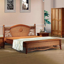 Real rattan wood furniture suite bedroom furniture combination rattan bedside table rattan wardrobe resort rattan furniture combination
