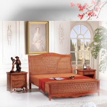 Real rattan bed suite rattan bed rattan wardrobe hotel apartment suite bedroom custom old Chinese bed combination furniture