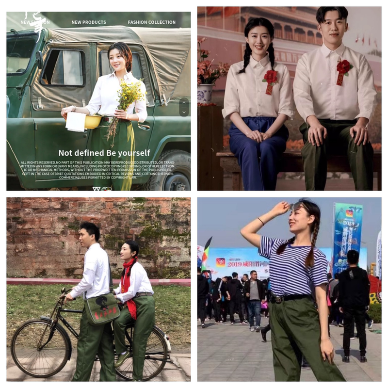 Nostalgic 1980S Military Uniforms from the Youth Movement, Clothing for Farmers, Workers, and Cadres, Red Song Chorus Performance Costumes