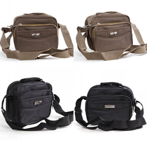 Canvas shoulder bag mens multi-function womens wallet oblique cross bag business bag thick multi-layer courier cash bag bag
