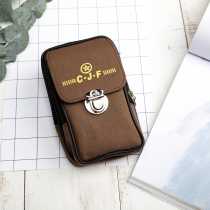 Mobile phone running bag new men wear belt mobile phone sleeve belt running bag multifunctional horizontal vertical canvas mobile phone bag hanging bag