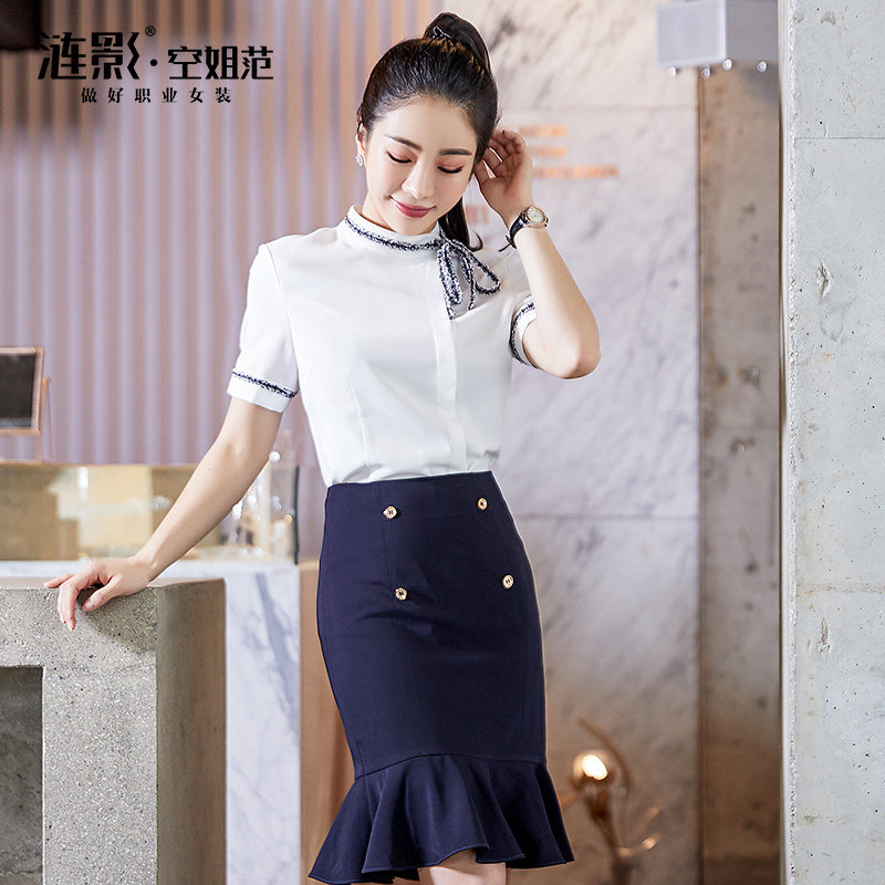 Clear 6% off summer suit women suit fashion snow spinning shirt suit white collar dress front office thin