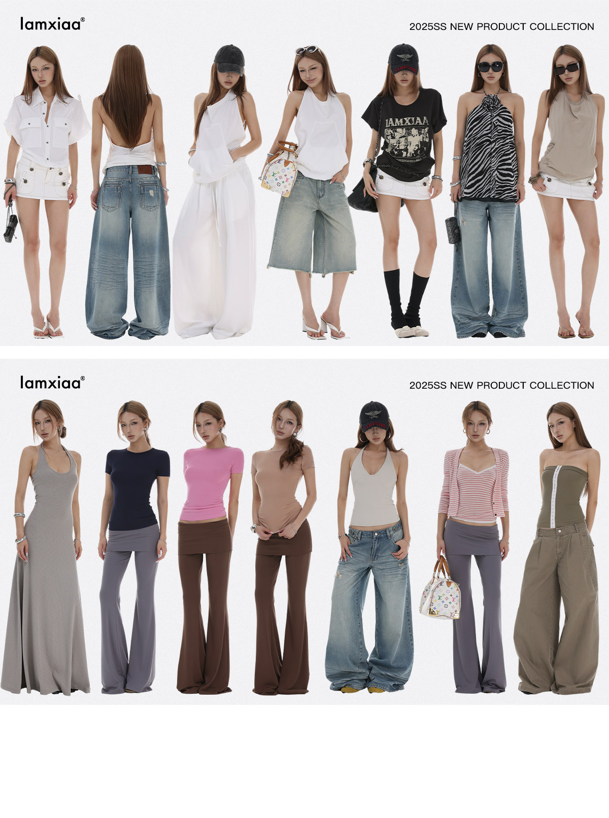 Modal Flared Pants with Foldable Waistband Low-Rise - Taobao product photo 7