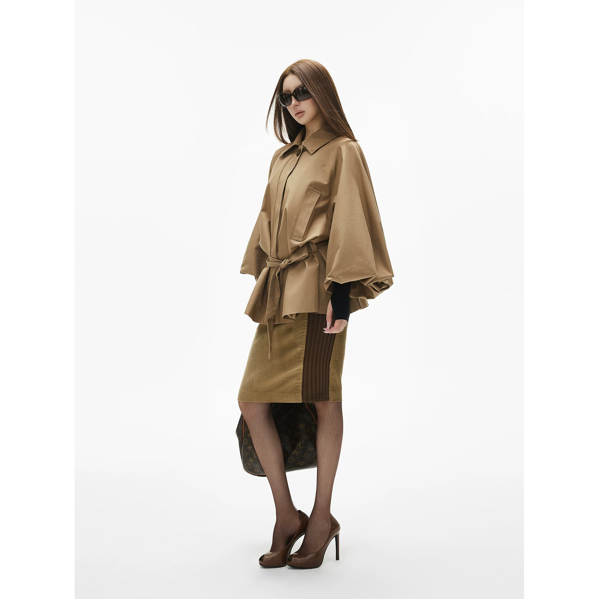 Пояс iamxiaa, карманный фонарь, плащ, oversized