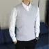 Vest nam mùa thu đông phiên bản Hàn Quốc áo len ấm áp đan áo len mỏng thanh niên áo len không tay