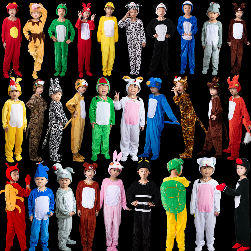 Halloween Children's Animal Costumes Monkey Chick Tiger Fox Wolf Sheep Chinese Zodiac Performance Costumes