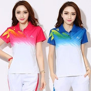 Trang phục thể thao Jinguan phù hợp với nữ 2017 mới ngắn tay mùa hè Hàn Quốc lụa hai mảnh Jiamusi trang phục múa vuông - Thể thao sau