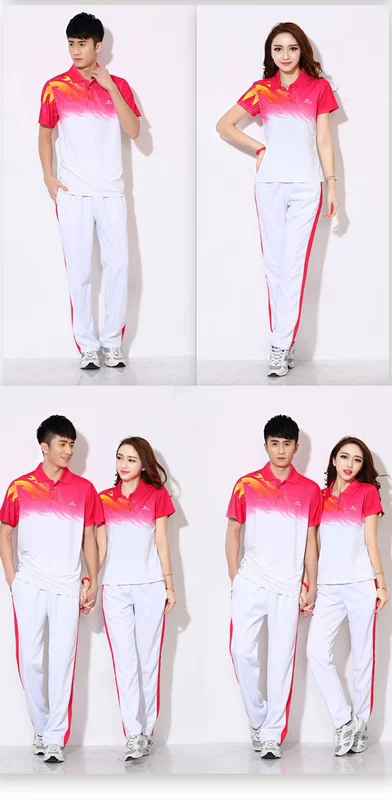 Trang phục thể thao Jinguan phù hợp với nữ 2017 mới ngắn tay mùa hè Hàn Quốc lụa hai mảnh Jiamusi trang phục múa vuông - Thể thao sau
