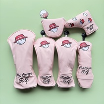 Pink golf wood club cover golf club head cover half-circle putter cover iron cover