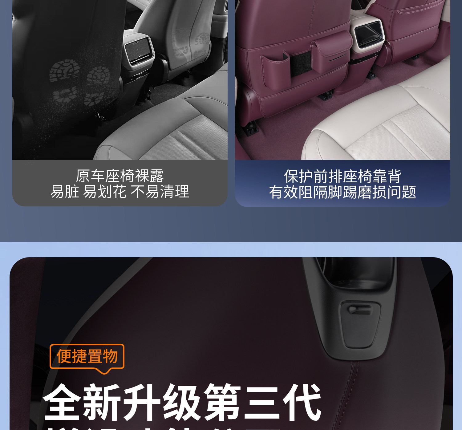 Suitable for Xiaomi Yu7 Anti-Kick Pad, Rear Seat Backrest Protective Pad, Anti-Dirt Pad, Car Interior Accessories