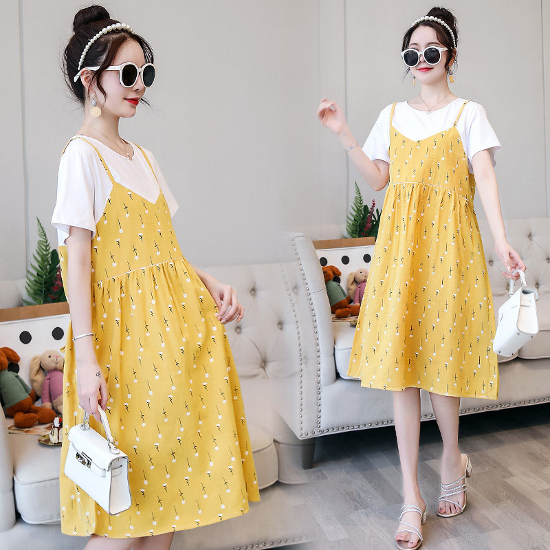 Pregnant women summer dress summer foreign style nursing summer skirt 2022 summer short sleeve clothes tide hot mom personality