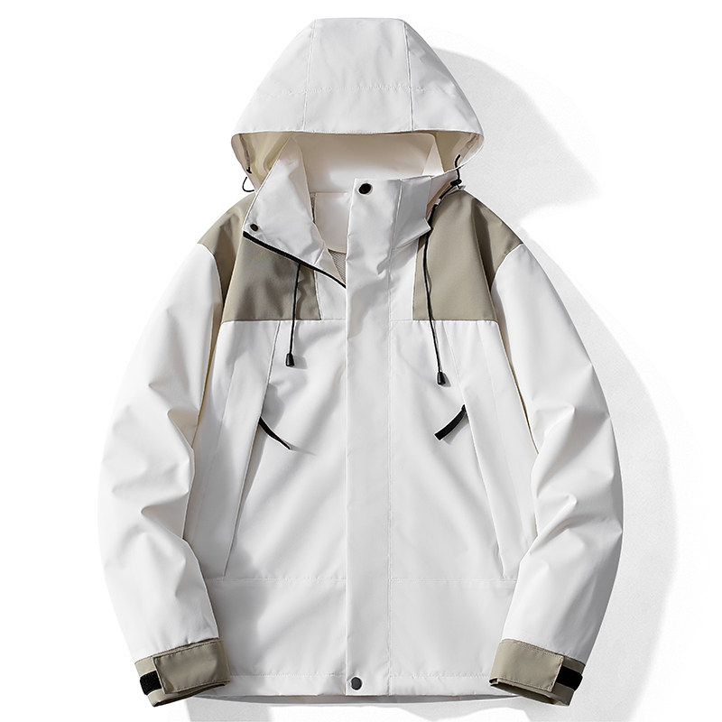 2024 New Color-Blocked Waterproof Outdoor Spring and Autumn Jacket for Men and Women, Couple Style, Trendy Brand, Single-Layer Mountaineering Clothing for Tibet