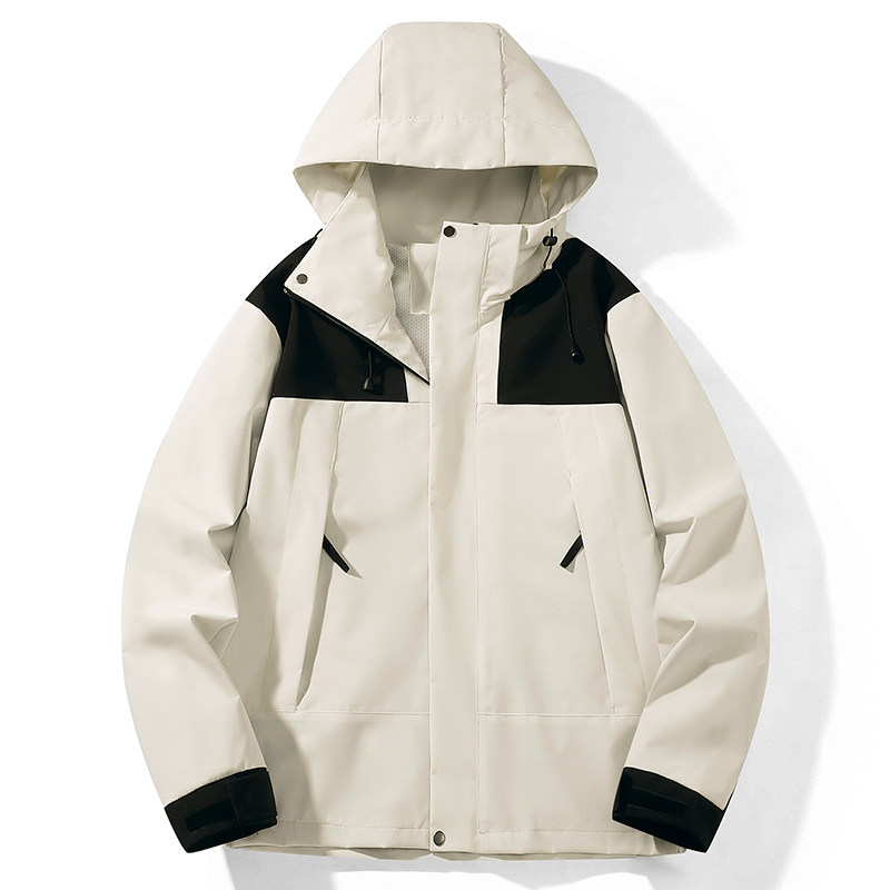 2024 New Color-Blocked Waterproof Outdoor Spring and Autumn Jacket for Men and Women, Couple Style, Trendy Brand, Single-Layer Mountaineering Clothing for Tibet