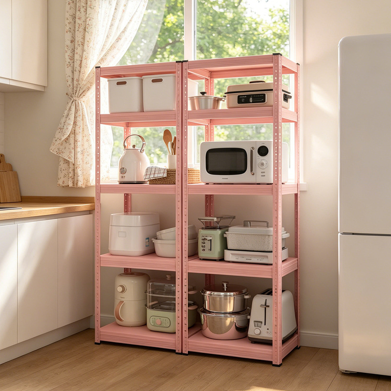 Fengyang Pink Girly Kitchen Storage Rack Floor-Standing Multi-Layer Microwave Oven Rack Steel Storage Rack Fengyang Pink Girly Kitchen Storage Rack Floor-Standing Multi-Layer Microwave Oven Rack Steel Storage Rack