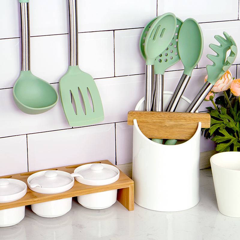 French sailor di Bordeaux not complacent with household silicone Silicone Shovel Spoon Insulation High Temperature Resistant Light Cookware Eight Sets