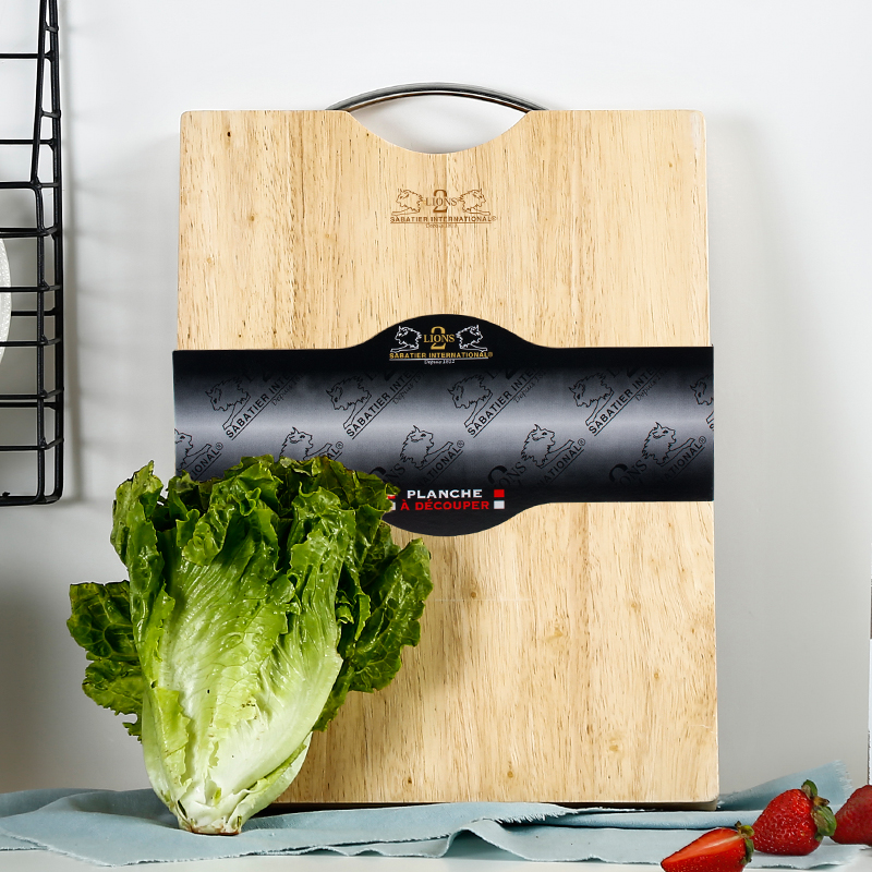 French Sabadi imported rubber wood Household large cutting board Cutting board Chopping board Solid wood wear-resistant double-sided use