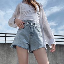 Denim shorts women Summer 2020 new high waist Hyuna with super fire Korean version of Douyin loose Net Red wide leg hot pants