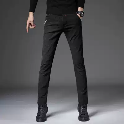 Spring and autumn business casual pants men's slim Korean version of the trend Joker small feet trousers stretch pants straight trousers cs