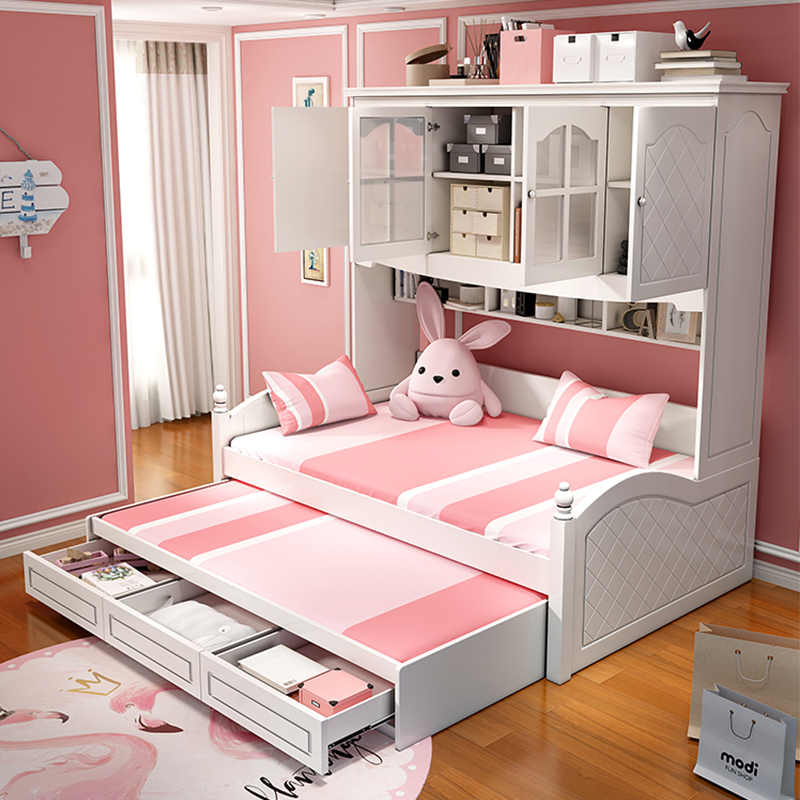 Child Bed Girl Princess Bed Boy Single Bed Solid Wood Wardrobe Bed Integrated Small Family Type Province Space Tatami Bed
