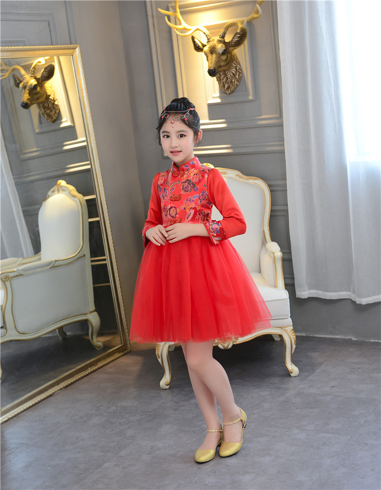 Trang phục trẻ em mới chủ nhà tutu váy đỏ trang phục piano cô gái công chúa váy hoa cô gái quần áo set bộ vest bé trai kèm cavat