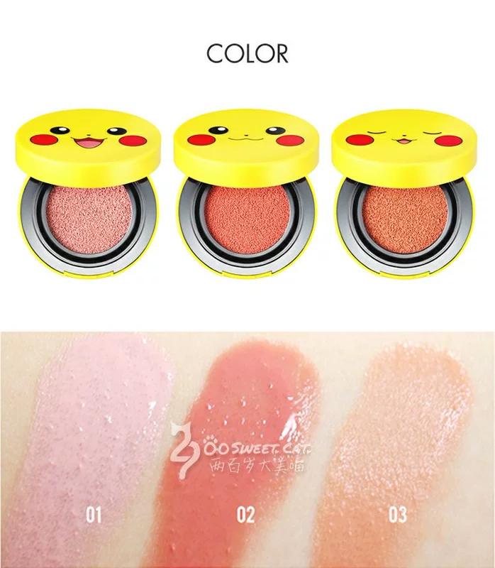 Korea Magic Forest Pikachu Cushion Blush Natural Nude Makeup Rouge Cream Lasting chính hãng phấn má canmake