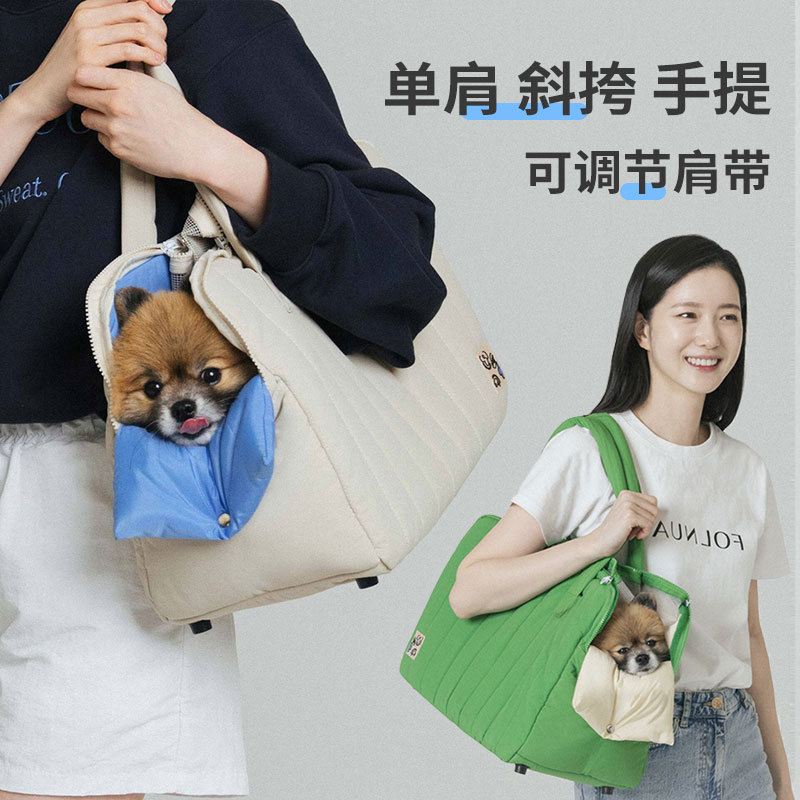 Cocoba Small Pet Shoulder Crossbody Tote Bag for Dogs, Portable Backpack for Outings, Breathable Teddy Bag