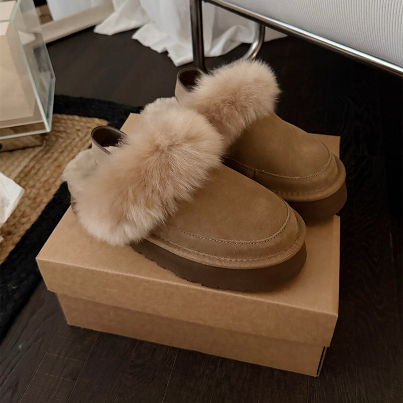 Sangpo Village 2026 New Thick-Soled Closed-Toe Wool Slippers with Elastic Band, Thickened Sheepskin Integrated Snow Boots for Women in Winter Sangpo Village 2026 New Thick-Soled Closed-Toe Wool Slippers with Elastic Band, Thickened Sheepskin Integrated Snow Boots for Women in Winter