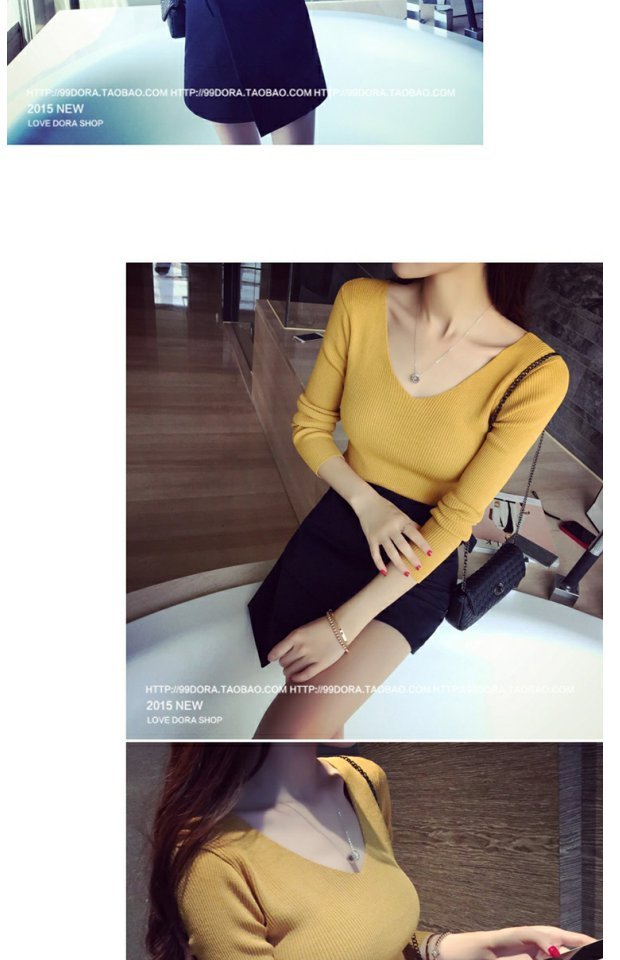 Áo len cổ lọ dài tay cổ chữ V mới 2018 phiên bản Hàn Quốc của áo len tự nhiên hoang dã mùa thu đông áo khoác cardigan