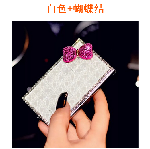 Women's business card case ultra-thin new personality creative men and women diamond-encrusted metal leather Korean simple fashion new products