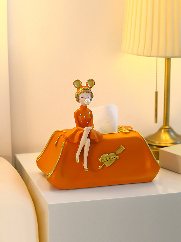 Nordic Creative Bubble Girl Tissue Box Swing upscale Light and luxurious home table Living room Desktop Table Tea Table Crammy-Taobao
