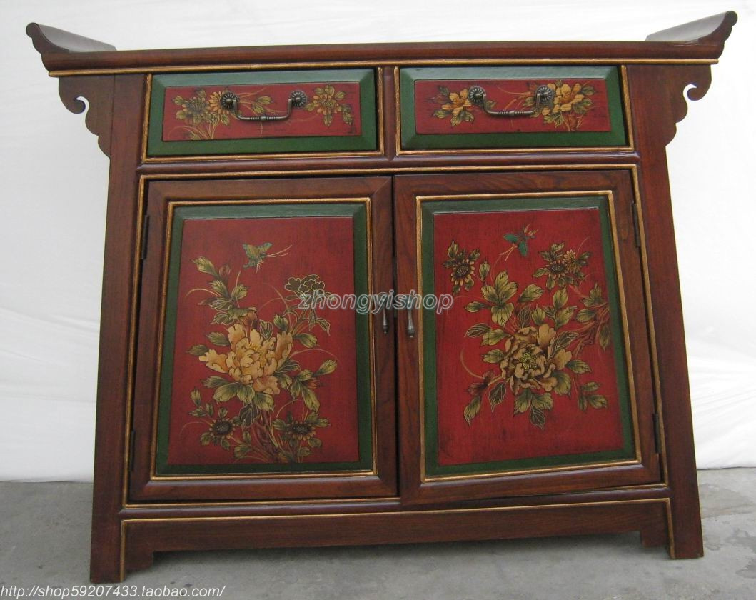 Antique furniture warp case handdrawn furniture Ming and Qing furniture second fighter cupboard for table warp cabinet NL 21