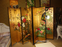 Chinese style furniture four-fold screen flowers blossom rich pattern screen living room furniture hand-painted screen PF032