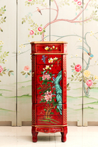 New Chinese red festive furniture French Red seven bucket double door jewelry cabinet display cabinet locker decoration cabinet seven buckets