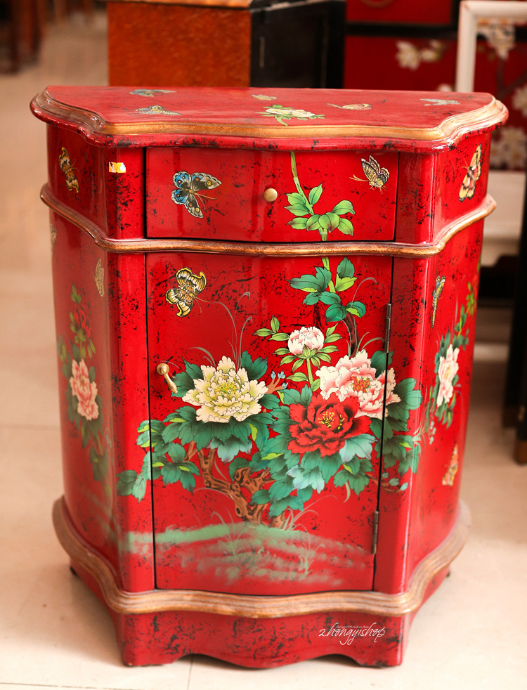 New Chinese Imitation Antique Furniture Hand-painted Furniture Vintage Furniture Storage Cabinet Locker Locker Locker NL43 