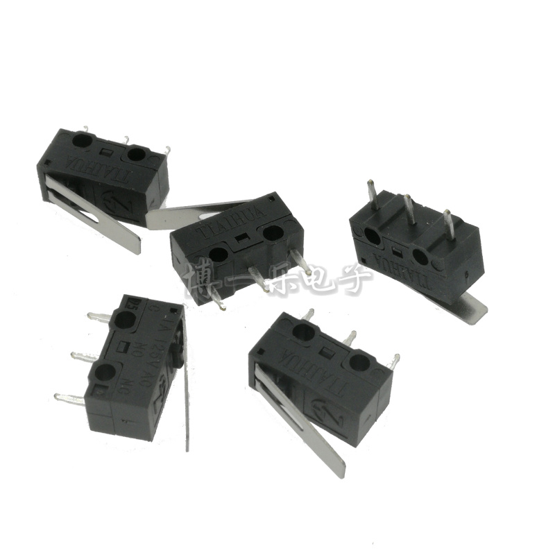 Slide Mouse Microswitch 3 Feet Straight Insert With Shank Black Small Stroke Switch Light Touch Key 1A 125V