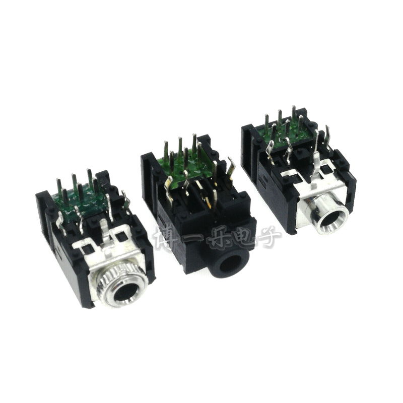 3 5MM headphone socket PJ-306 light hole full plastic with thread 306BM Audio mother seat connector 11P