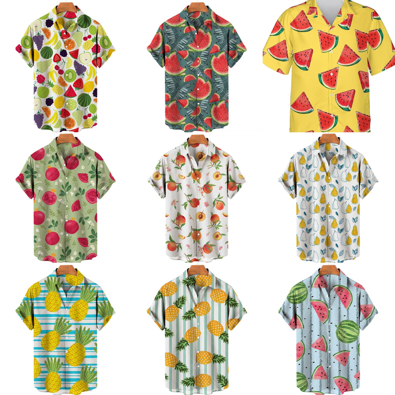Summer New Fruit Graphic Short-Sleeve Shirt 3D Printed Casual Trendy Shirt Versatile Unisex Top Summer New Fruit Graphic Short-Sleeve Shirt 3D Printed Casual Trendy Shirt Versatile Unisex Top