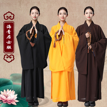 High-end opaque Taiwanese linen Haiqing laymans clothing monks clothing Dharma assembly men and women practicing Zen Haiqing laymans clothing suit