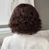 Кудрявый модный реалистичный парик, кудрявые пряди волос изготовленные из настоящих волос для пожилых людей, для среднего возраста, средней длины