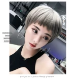 Новый список Douyin Женский женский короткий волос Bobo Head Fluffy Natural Net Red Realistic Dog Bangs Round Face Wig Wig