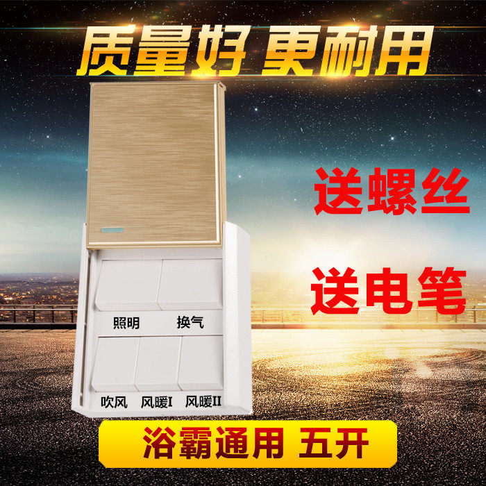 Home 86 type 5 open bathroom bathroom toilet general wind and heating water resistance panel