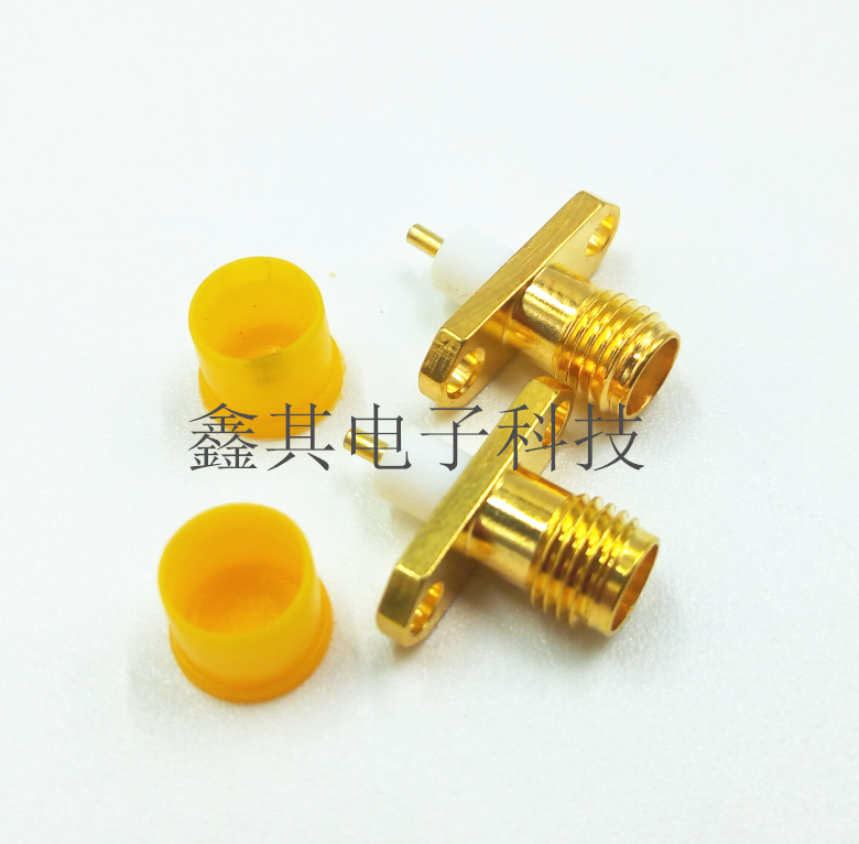 Gilded flange head SMA - KFD - 4 2 hole SMA mothers outside screw - shaped SMA seat