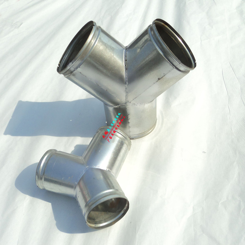 White sheet iron stainless steel wind pipe machined galvanized pipe vent pipe fittings Y type three-way four-way elbow