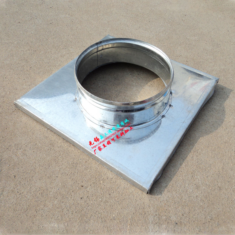 White Iron Sheet Sky Square Round ventilation duct Tianyuan Local processing galvanized spiral wind pipe exhaust pipe square contact round