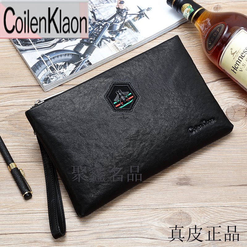 Coilen klaon men's wallet leather clutch envelope bag clutch bag soft leather long wallet trendy
