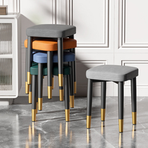 Net red stool Home modern minimalist Foldable Dining Table Bench Small Square Bench Chair Creative Living Room Light Lavish Bench
