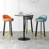 Bar Bench Home Light Extravagant high footrest modern minimalist bar Bench Backrest Swivel Eurostyle Front Desk Chair Cashier Chair