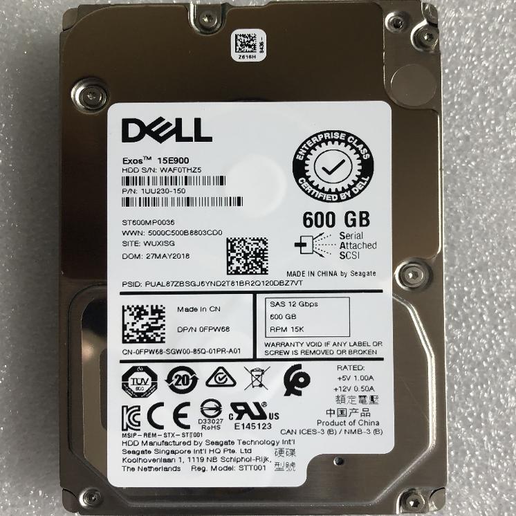Dell St600Mp0036 0Fpw68 600g 15K 2.5 Sas 12Gb R640 R740 Hard Drive