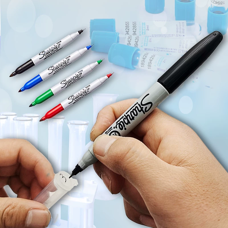 Американская маркерная ручка Sharpie пылезащищенная ручка целый набор масляная водостойкая быстрая сушка не выцветает пробирка мерный стакан инструмент маркер ручка промышленная биологическая лаборатория Sharpie32001 спиртоустойчивая маркерная ручка